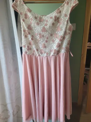 Vestido elegante rosa palo