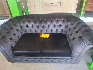 Sofá Chester Terciopelo Negro