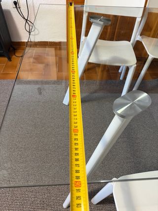 Mesa Comedor Cristal y Metal 140*90cm