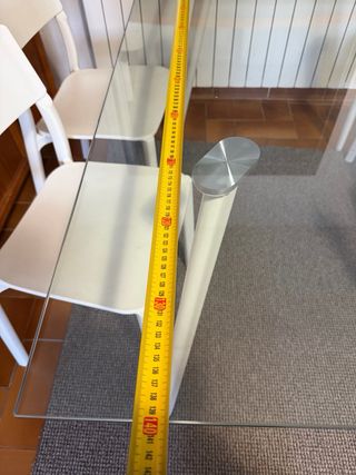 Mesa Comedor Cristal y Metal 140*90cm