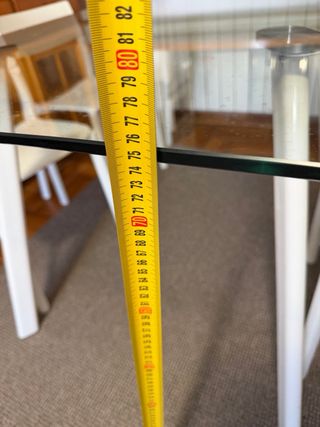 Mesa Comedor Cristal y Metal 140*90cm