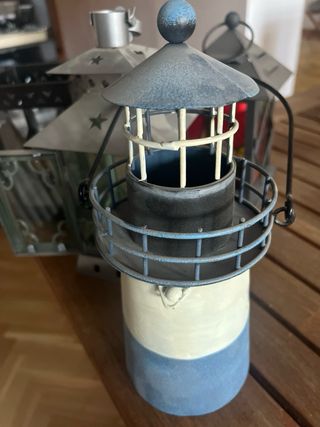 Lote 3 candiles vidriera y faro