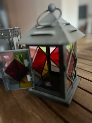 Lote 3 candiles vidriera y faro