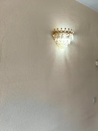 5 Lámparas tipo araña bronce y cristal y 4 aplique