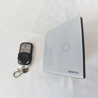 Interruptor doble de pared táctil con mando RF