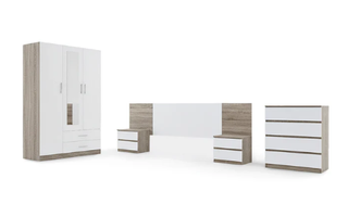 OFERTA: Armario + Cómoda + 2 Mesitas + Cabecero