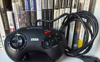 Mando Sega Mega Drive 2 Negro y rojo.
