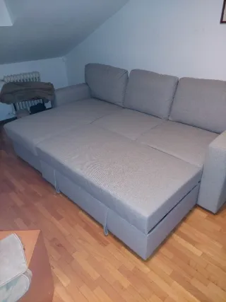 Sofá Cama Chaise Longue Gris/Beige