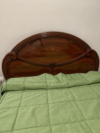 Cama 1.05 cm con cabecero y piecero de madera