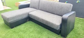 Sofá Cama Gris y Negro