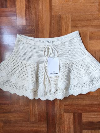 Pull and Bear falda mini crochet S nueva