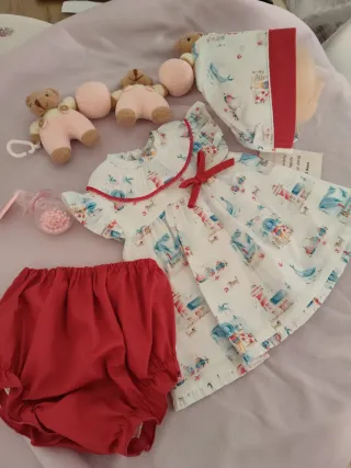 Vestido y braguita bebé estampado