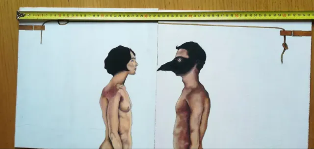 Pintura original. Díptic. Oli sobre fullola.