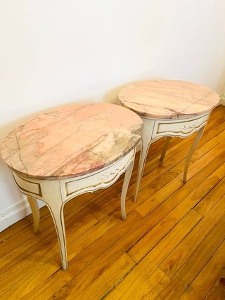 Mesitas antiguas mármol y madera