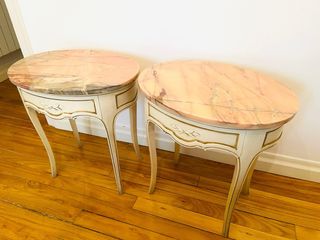 Mesitas antiguas mármol y madera