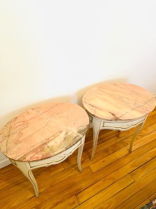 Mesitas antiguas mármol y madera