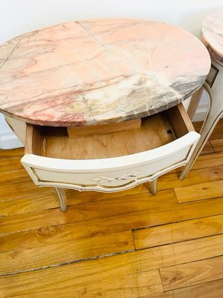 Mesitas antiguas mármol y madera