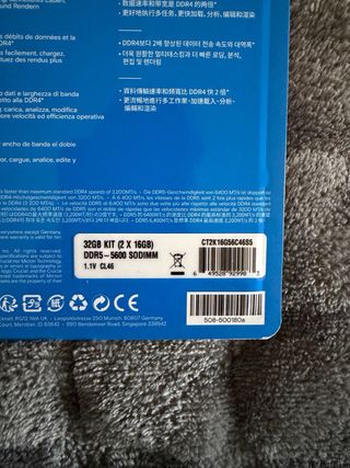 Crucial RAM DDR5 32GB (16x2)5600 MHZ Laptop Memory