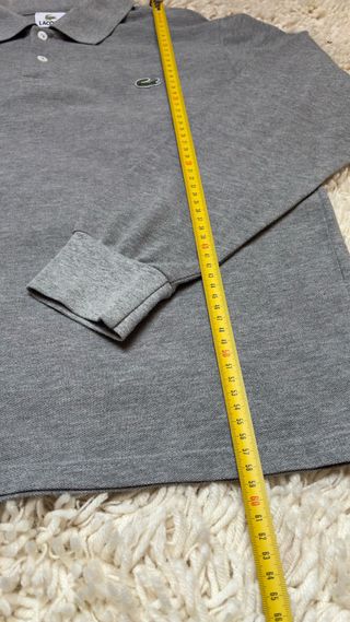 Polo vintage Lacoste gris manga larga 90s Talla S