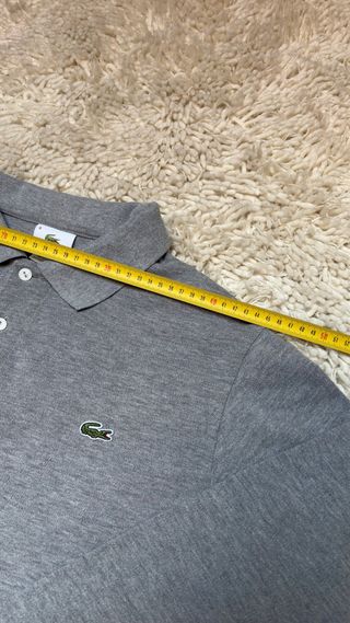 Polo vintage Lacoste gris manga larga 90s Talla S