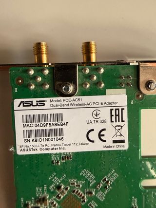 Tarjeta WiFi ASUS PCIe AC750 (COMPLETA) Dual Band