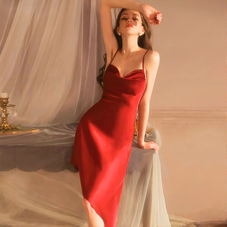 Camisón Satén Largo Tirantes Finos