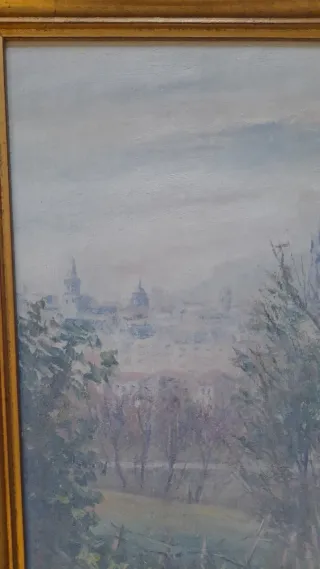 Cuadro Luis Repiso Paisaje  vista Oviedo