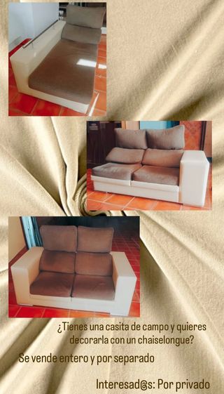 Chaiselongue marrón chocolate tela