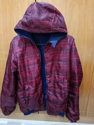 Anorak reversible azul y rojo
