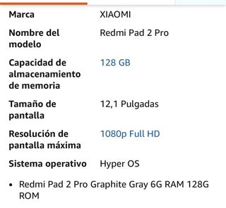 Xiaomi Redmi Pad 2 Pro 12,1 6GB ram 128GB + lapiz