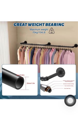 Perchero Industrial Pared Negro