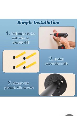 Perchero Industrial Pared Negro