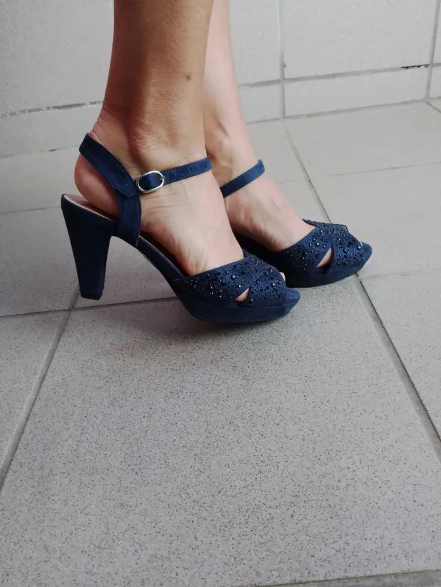Sandalias de fiesta azul Oui