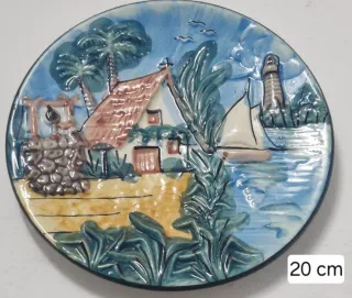 Plato decorativo cerámica pintada
