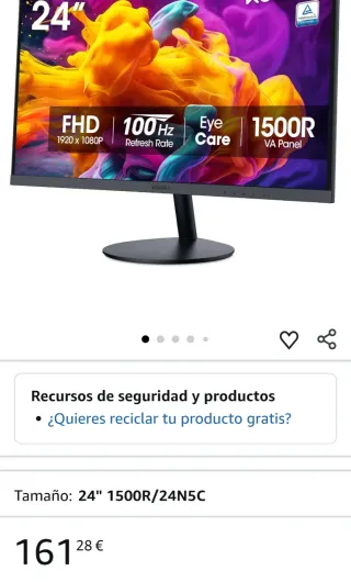 NUEVO Monitor Curvo KOORUI 24° Pulgadas FHD 100Hz