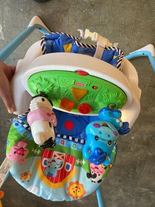 Columpio bebé azul granja