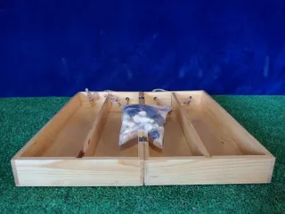 Ajedrez de madera con caja-tablero plegable