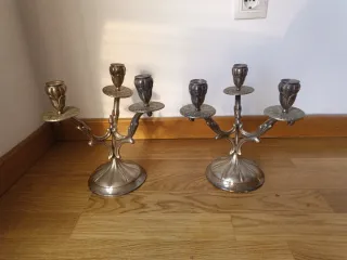 Pareja Candelabros Alpaca
