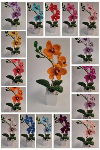 Piante Orchidee Artificiali Vaso Bianco