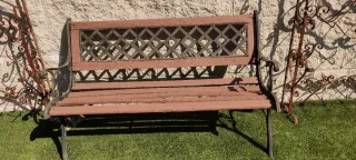 2 Bancos de forja rústico de  jardín 50 € los dos