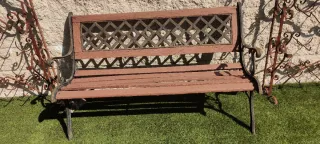 2 Bancos de forja rústico de  jardín 50 € los dos