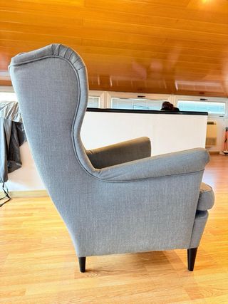 Sillón Orejero Ikea Gris Tela