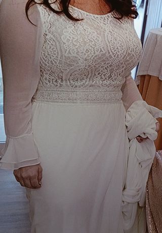 Vestido de Novia Encaje Manga Larga
