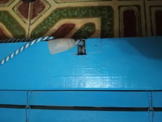 Persiana Madera Maciza Azul, en Excelente Estado.