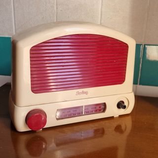 Radio Vintage Swing Design Retrò Beige/Rosso