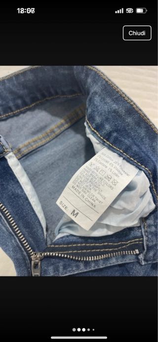 Jeans denim vita alta gamba dritta