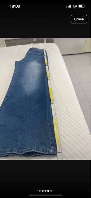 Jeans denim vita alta gamba dritta