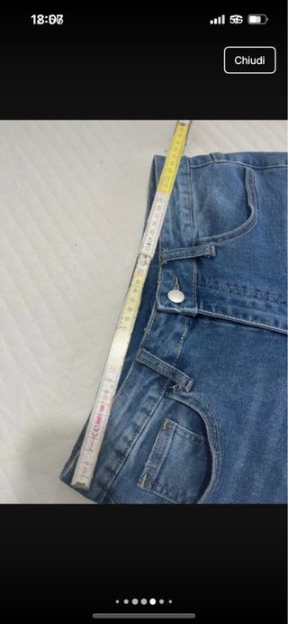 Jeans denim vita alta gamba dritta