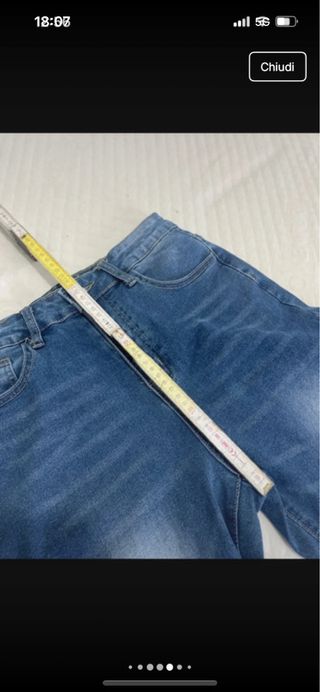 Jeans denim vita alta gamba dritta