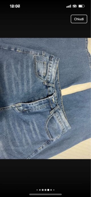 Jeans denim vita alta gamba dritta